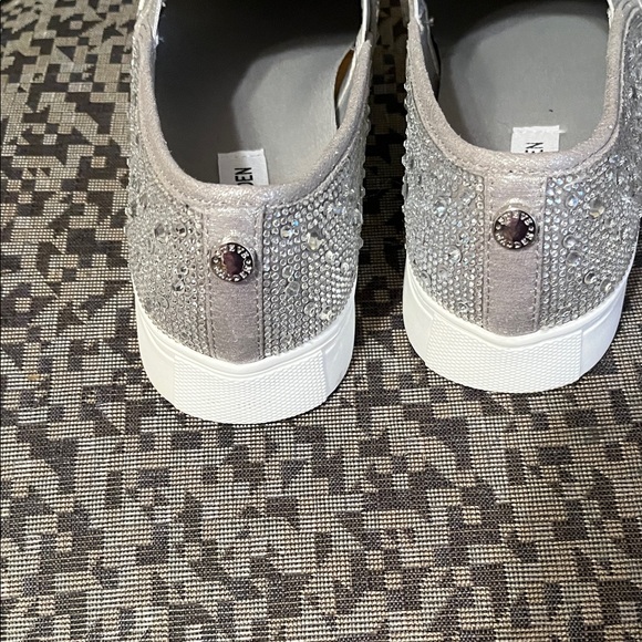 Steve Madden Women's Silver Rhinestone Sneakers - Picture 4 of 6